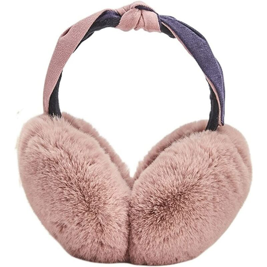 Color: Pink, Size: One Size) Earmuffs, Two-tone Folding Rabbit Fur Headband Warm Earmuffs Winter Ear Muffs Women Ear Muffs Ear Muffs