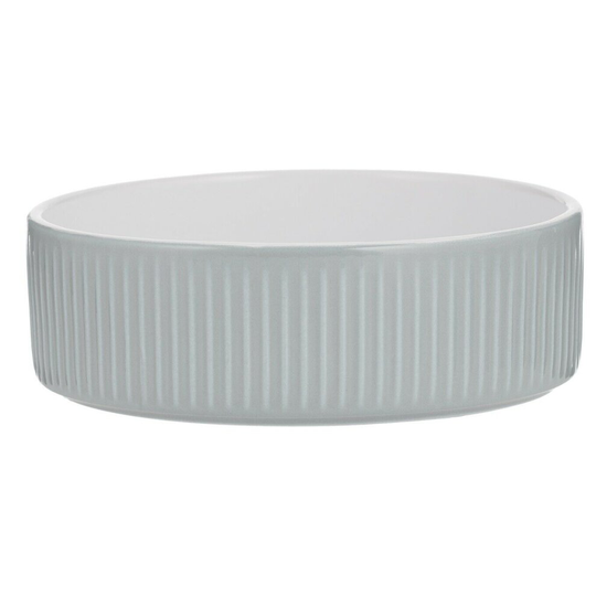Mason Cash Pet Bowl Stoneware Heavyweight Rippled Grey Dog Cat Bowl 15cm