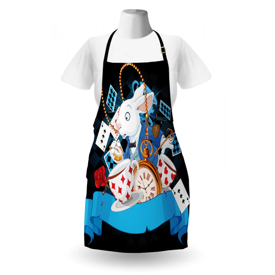 Rabbit Motion Cups Hearts and Flower Apron