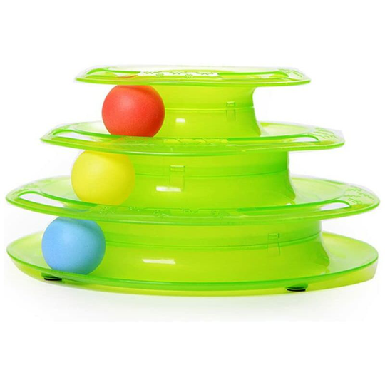 Three Layers of Cat Toy Pet Toys Intelligence Game Crazy Ball Board Cat Toy Gift (Green)