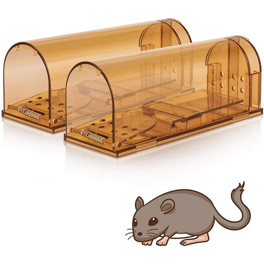 Live Human Mouse Trap, Reusable Mouse Trap, Safe for Pets and Children, for Indoor Outdoor Kitchen Garden Loft, 2 Pack