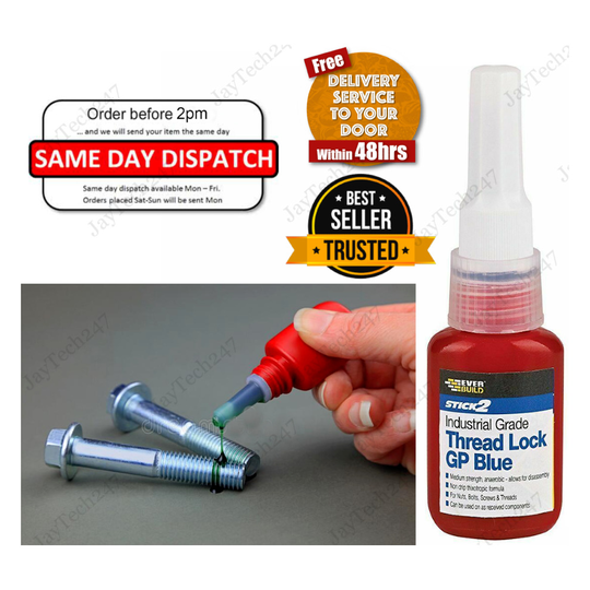 Everbuild Industrial Grade Thread Lock Blue Bolts Nuts Screws