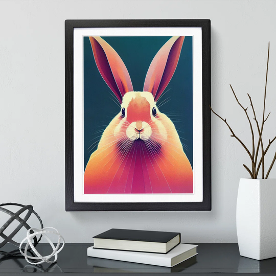 Rabbit Portrait - Picture Frame Graphic Art