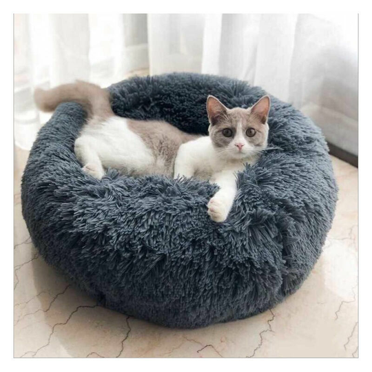 Cat Bed Beautiful Pet Bed Small Dog Bed Plush Soft Round Cat Sleeping Bed (50 cm Diameter Light-F - Muff