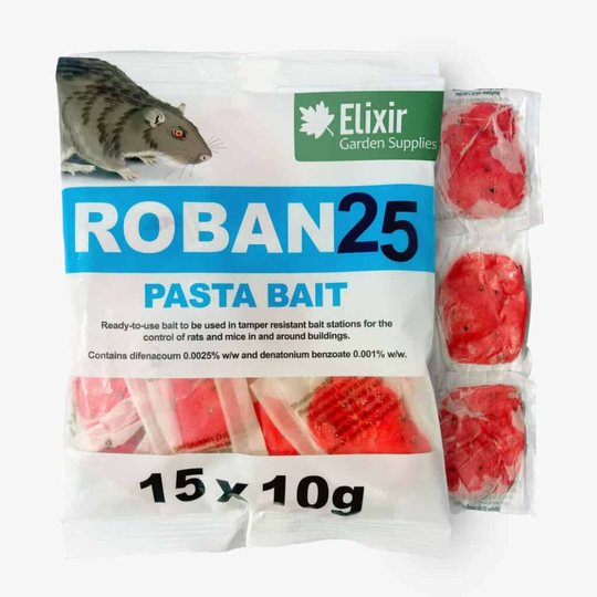 (Roban Pasta Bait 150g Packet, 10) Rodex Rat & Rodent Killer Poison & Pest Control | Ready to Use Bromadiolone Whole Wheat Bait | 100g Packet