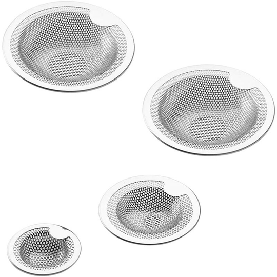 Monly - Set of 4 Kitchen Sink Strainer Anti-Clog Stainless Steel Kitchen Sink Drainer