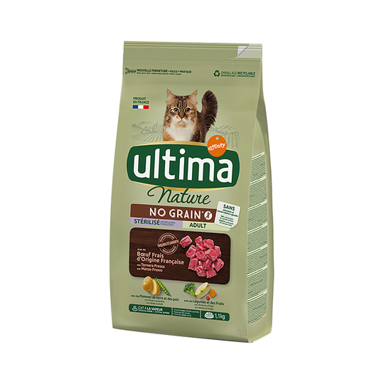 Ultima Nature No Grain Sterilised - Beef - Economy Pack: 4 x 1.1kg