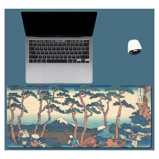 Gaming mouse pad, non-slip rubber base soft fabric mouse pad, Japanese style mouse pad with 27 scenes of Ukiyo-e (Japanese style 2, 300*800*3) - Muff