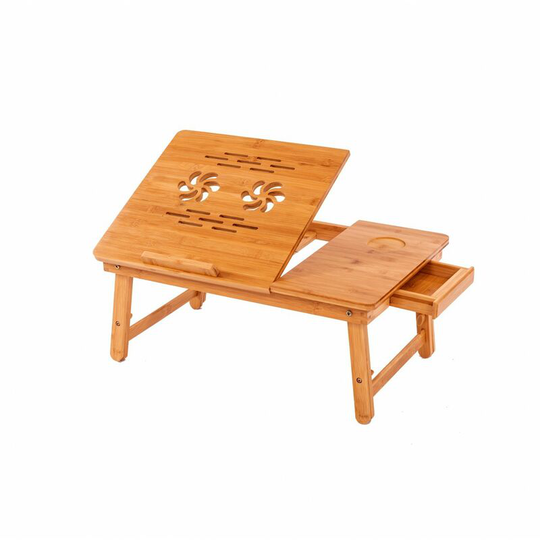 Portable Folding Bamboo Laptop Notepad Tablet Computer Table Desk Stand - Oypla