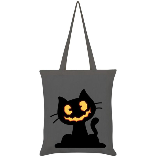 Grindstore - Pumpkin Kitten Tote Bag (One Size) (Grey) - Grey