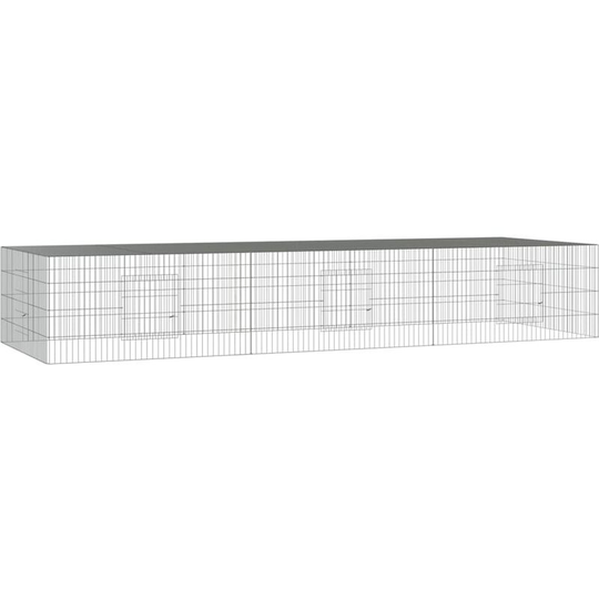 Vidaxl - 3-Panel Rabbit Cage 325x109x54 cm Galvanised Iron Silver