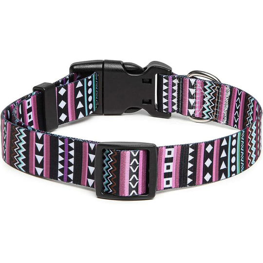 Groofoo - Dog Collar, Fashion Pattern with Quick Release Buckle, Classic Adjustable Nylon Collar for Small, Medium and Large Dogs (m, Purple)