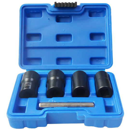 Superseller - 5Pcs/Set Twist Socket Kit 4 Damaged Worn Lug Nut & Lock Remover 17/19/21/22mm (Blue)