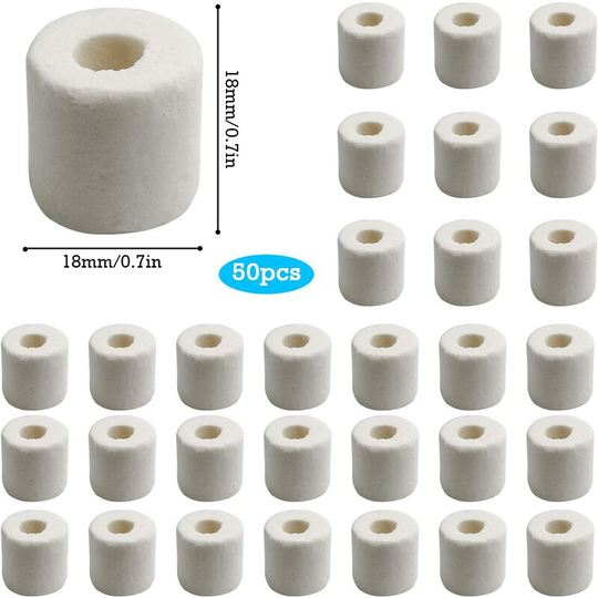 Natural Effective Ceramic Beads Water Filtration Ceramic Beads for All Types of Aquariums and Ponds Stabilize Water pH (50pcs,White)