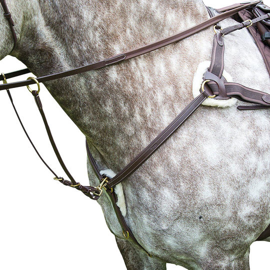 Leather Stitch Horse Breastplate (Full) (Australian Nut) - Australian Nut - Salisbury