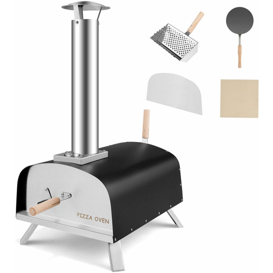 Portable Outdoor Pizza Oven Wood Fired Backyard Pizza Maker w/ 13'' Pizza Stone