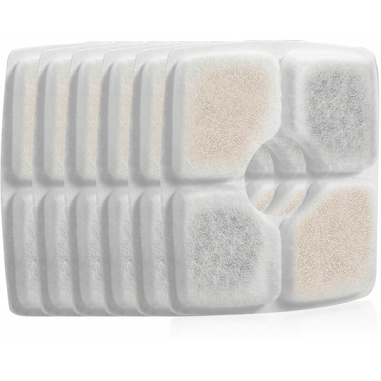 Automatic Pet Cat Water Dispenser Filter, Square Bulk Material, (6 Pieces) - (6 Pieces)