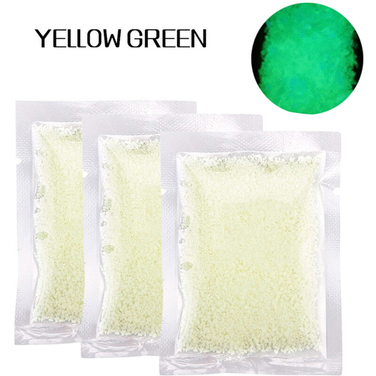 Asupermall - Colorful Beautiful Fluorescent Sand Glow in the Dark Home Decorating Luminous Supplies, Yellow green - Yellow green