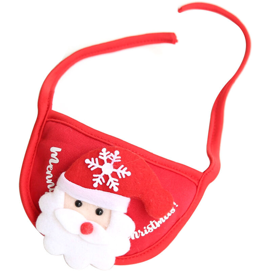 Lifcausal - Adjustable Pet Christmas Bib Red Santa Pinafore Cute Pet Decoration Festival Accessories For Dogs Cats Puppy Kittens (Red Santa Pinafore)