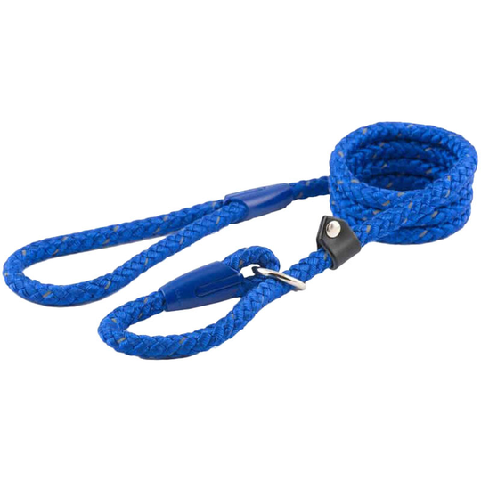 Ancol Rope Reflective Dog Lead (107cm x 1.2cm) (Blue) - Blue
