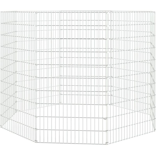 Vidaxl - 8-Panel Rabbit Cage 54x100 cm Galvanised Iron Silver