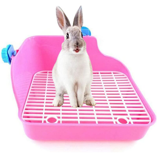 Pet Toilet Litter Box Toilet House Corner Litter Box Rabbit Litter Box Toilet Pet Toilet (Pink)