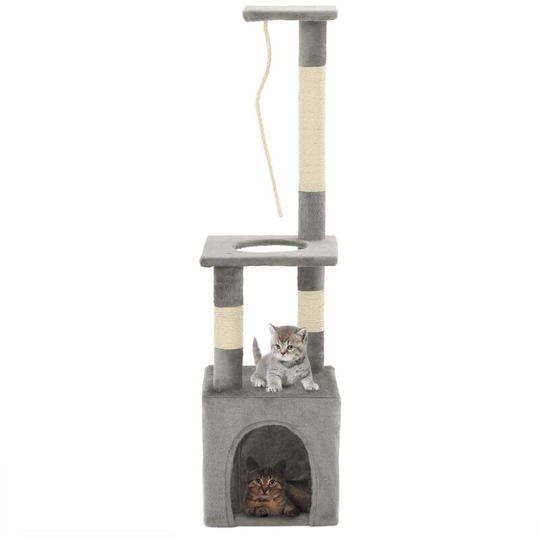 Cat Tree with Sisal Scratching Posts 109 cm Grey