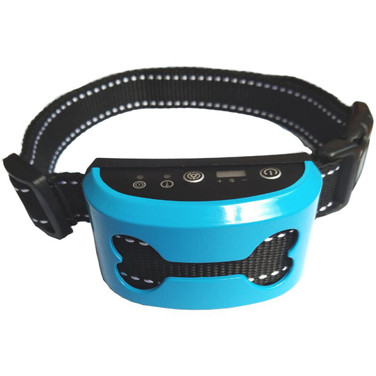 Sun Flowergb - Smart Dog Barking - 7 Sensitivity Levels & 3 Sounds, IP67 Rechargeable Automatic Harmless Collar for Small/Large Dogs 3-54kg Blue