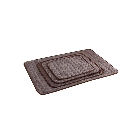 (Coffee, X-Large-100 X 70cm) Pet Beds Washable Summer Cooling Dog Mat