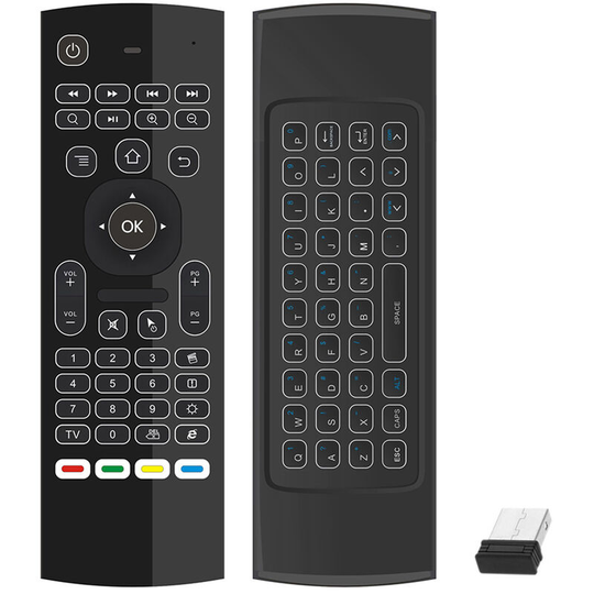 Asupermall - 2.4G Backlight Air Mouse Wireless Keyboard 6-Axis Somatosensory Remote Control Motion Sensing Game ir Learning Buttons for Mini pc Smart