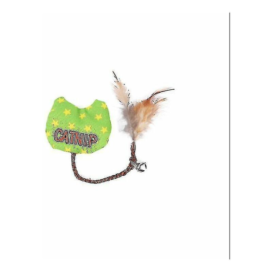 Thsidne Canvas Catnip Feather Funny Cat Toy Knots,wear-resistant Gnawing Cat Suppliesgreen