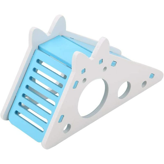 Maison De Hamster En Bois Cage Pour Hamster Repaire Habitat Nid Avec Escaliers Petit Animal De Compagnie Exercice (Blue)