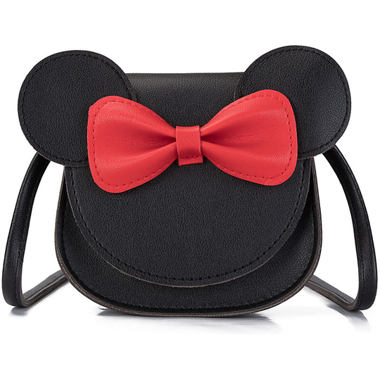 Ilovemilan - Little Girls Toddlers Mini Crossbody Shoulder Bag Coin Purse with Cute Mouse Ear Bowknot(Black)