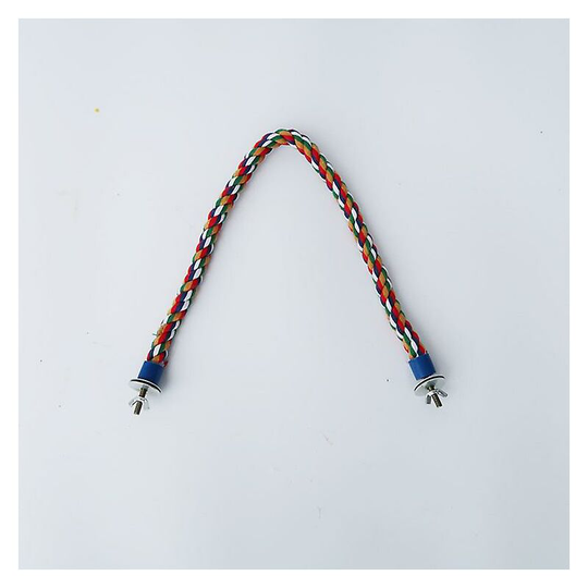 Cotton rope toy for parrots Rope toy for birds Accessories for bird cages Gnawing toy with swing ring Stairs 1 piece Colour