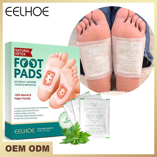 Detox Foot Patch - 10 Detox Foot Patches with Bamboo Vinegar - Enriched with Vitamin c, Wormwood of Natural Origin - Easy to Apply, Works While You