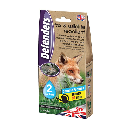 Defenders Fox and Wildlife Repellent (Humane Fox, Rabbit and Bird Deterrent, Treats up to 50 sq m, Use on Lawns, Gardens, Flowerbeds and Patio...