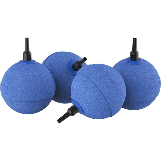 Aougo - Aquarium 5cm Blue Air Stone Ball Bubble Diffuser Release Tool for Air Pumps Fish Tanks Buckets Ponds and dwc Tanks, Set of 4