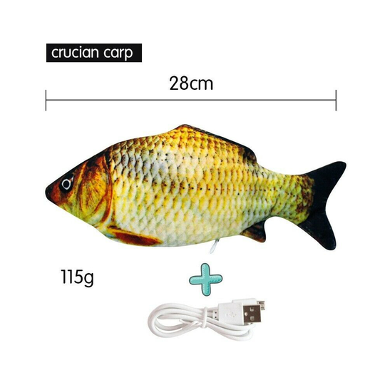 ( Crucian Carp ) Electric Fish Wagging Moving Interactive Pet Toy