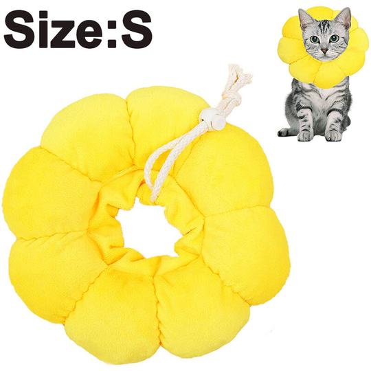 Dog Cone Collar Pet E-Collar Elizabethan Collars Recovery Pet Cone for Cats and Small Dogs Breathable Soft Edge and Easy to Clean, S, yellow