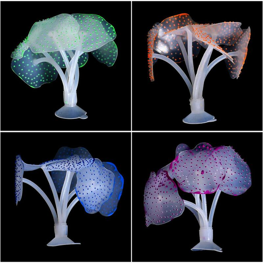 Heguyey - Pcs Aquarium Coral Silicone Artificial Coral Decorations Luminous Effect Fake Coral Plant Ornament Simulation of Aquatic Plants for
