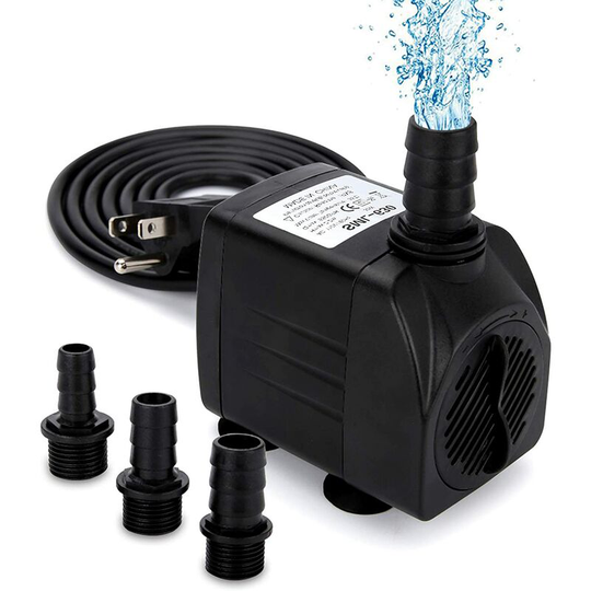 Monly - 550GPH Submersible Pump Ultra Quiet Fountain Water Pump 30W, 2000L/H, with 7.2ft High Lift, 3 Nozzles for Aquarium, Fish Tank, Pond,