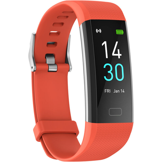 Fitness Tracker with Heart Rate Blood Pressure Blood Oxygen Sleep and Temperature Monitor Activity Tracker, Orange - Muff