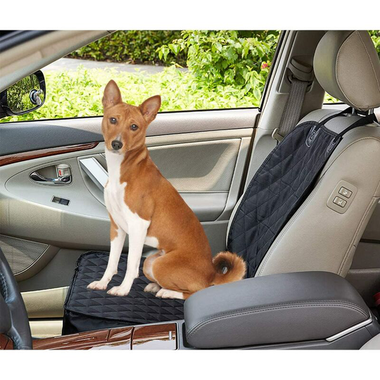 Dog Car Seat Cover for Front Seats. Waterproof Scratch Proof Car Seat Protector for Dogs. Fits Most Trucks, Vans, and SUVs (Black)