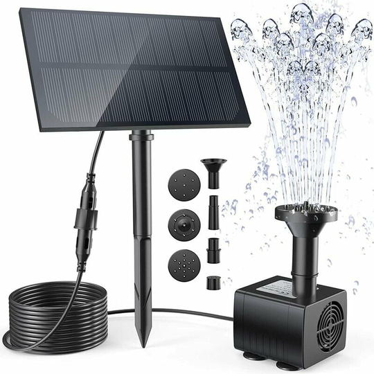 Monly - Outdoor Solar Fountain Pump Kit, New Arrival Solar Water Fountain with Stake, Water Styles Solar Fountain Water Pump for Birdbath, Pond,