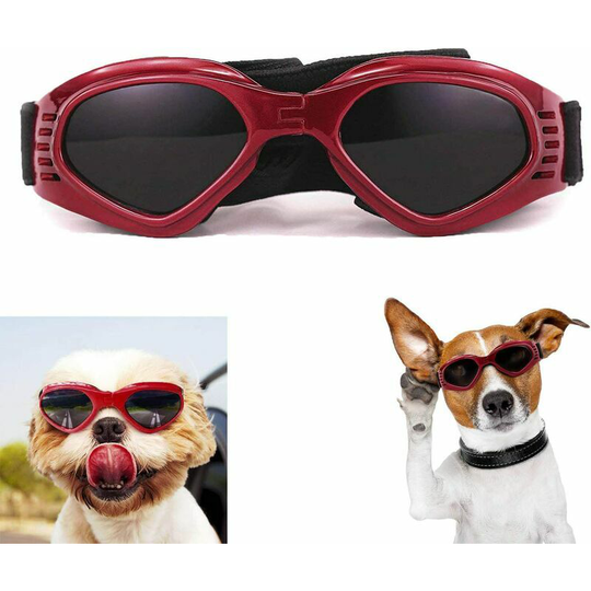 Dog Glasses, Animal Sunglasses, Glasses for Foldable Dog Sunglasses UV Protection (Red)