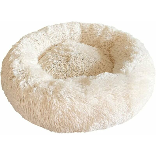 Qersta - Round Dog Basket Cat Cushion Donut Basket, Dog Basket Dog Bed Extra Soft Cozy and Cute Dog Bed, Cushion for Cats and Small Medium Dogs,
