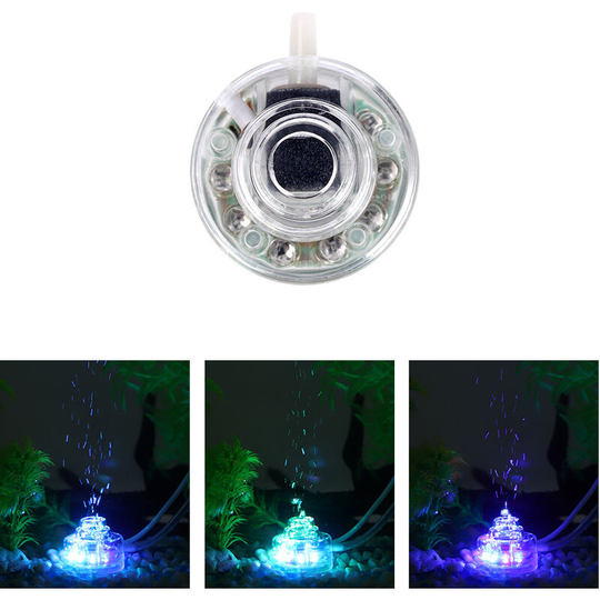 Aquarium Mini Submersible Bubble Light Color Changing Goldfish Aquarium Lighting Decorative Ornaments (Q-01-110V)