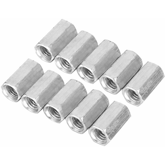 M8 Long rod nut 10pccs Metric Hexagonal Coupling Cut 10pcs Hexagonal Sweat nut Hexagonal Finded Databases zinc -plated (M8 * 40)