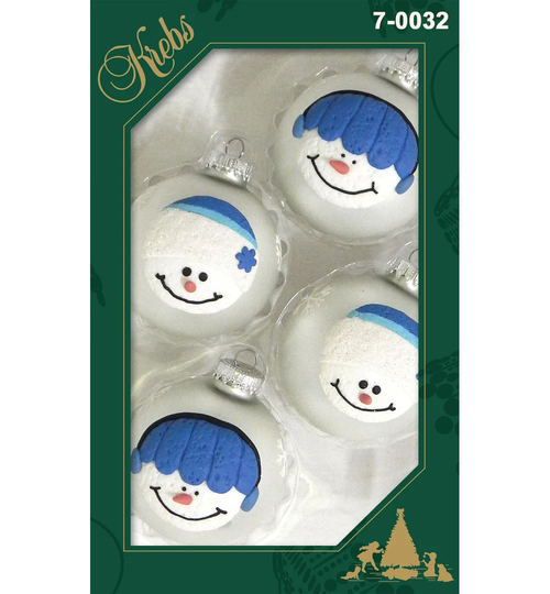 Snowman Faces 4 Piece Christmas Bauble Set