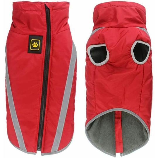 Waterproof Dog Coat Warm Winter Jacket Puppy Clothes Windproof Reflective Vest for Small, Medium and Large Dogs - Fleece Lined, with Harness Hole,